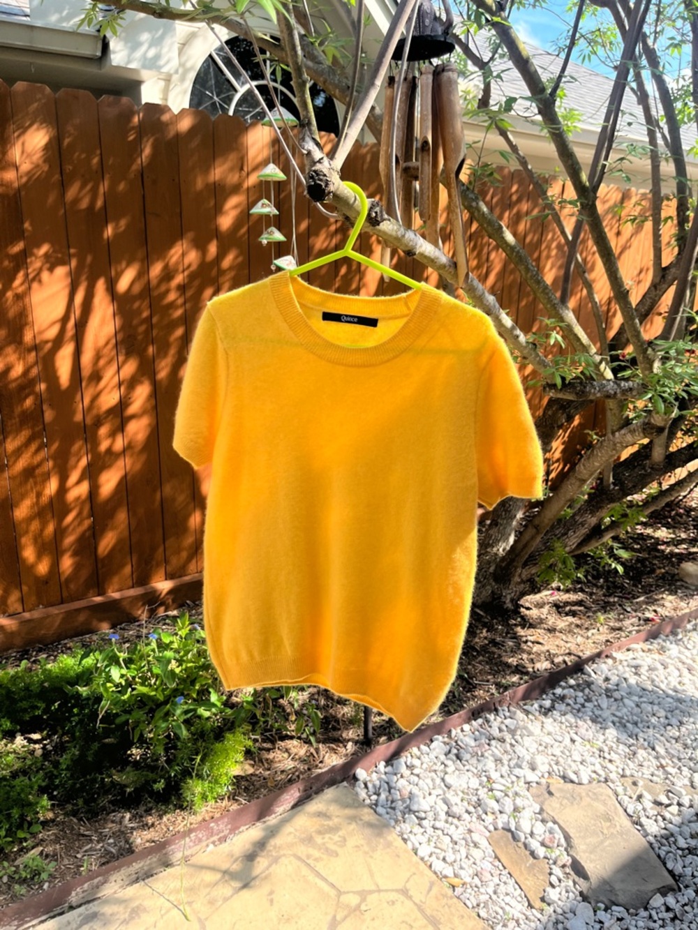 Quince Women's Short Sleeve Crewneck Sweater - Yellow - Picture 3 of 12